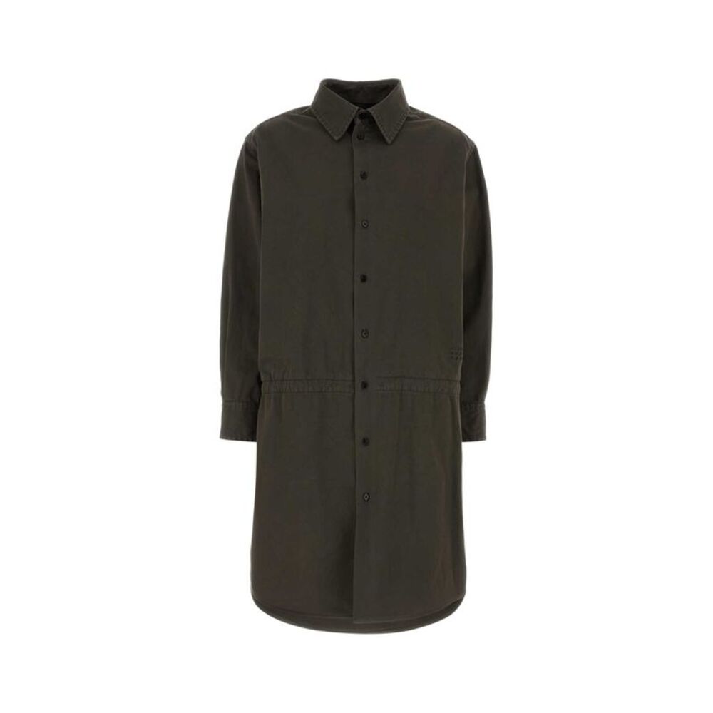 Mm6 Maison Margiela Women Chocolate Gabardine Shirt Dress